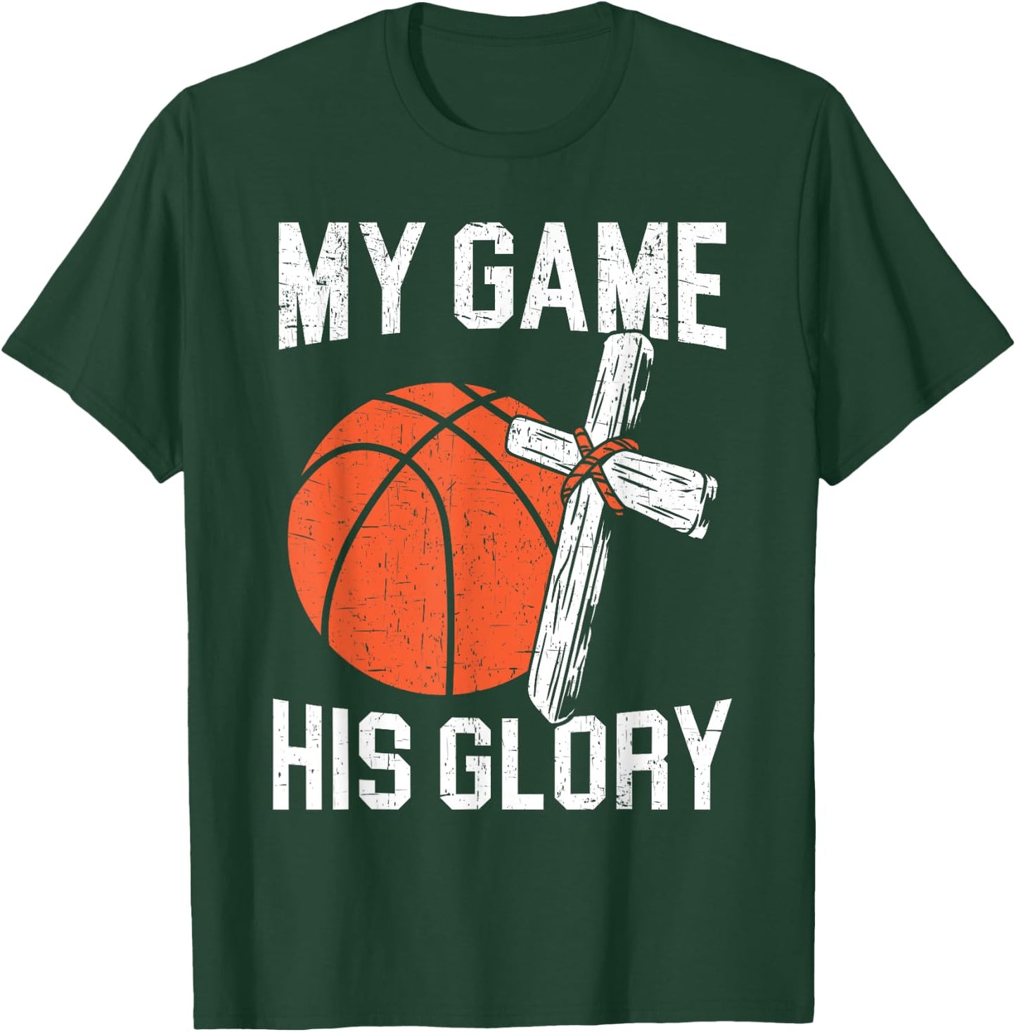 Basketball And Jesus Christ Christian Believer Hooper T-Shirt - T-Shirt | Forest