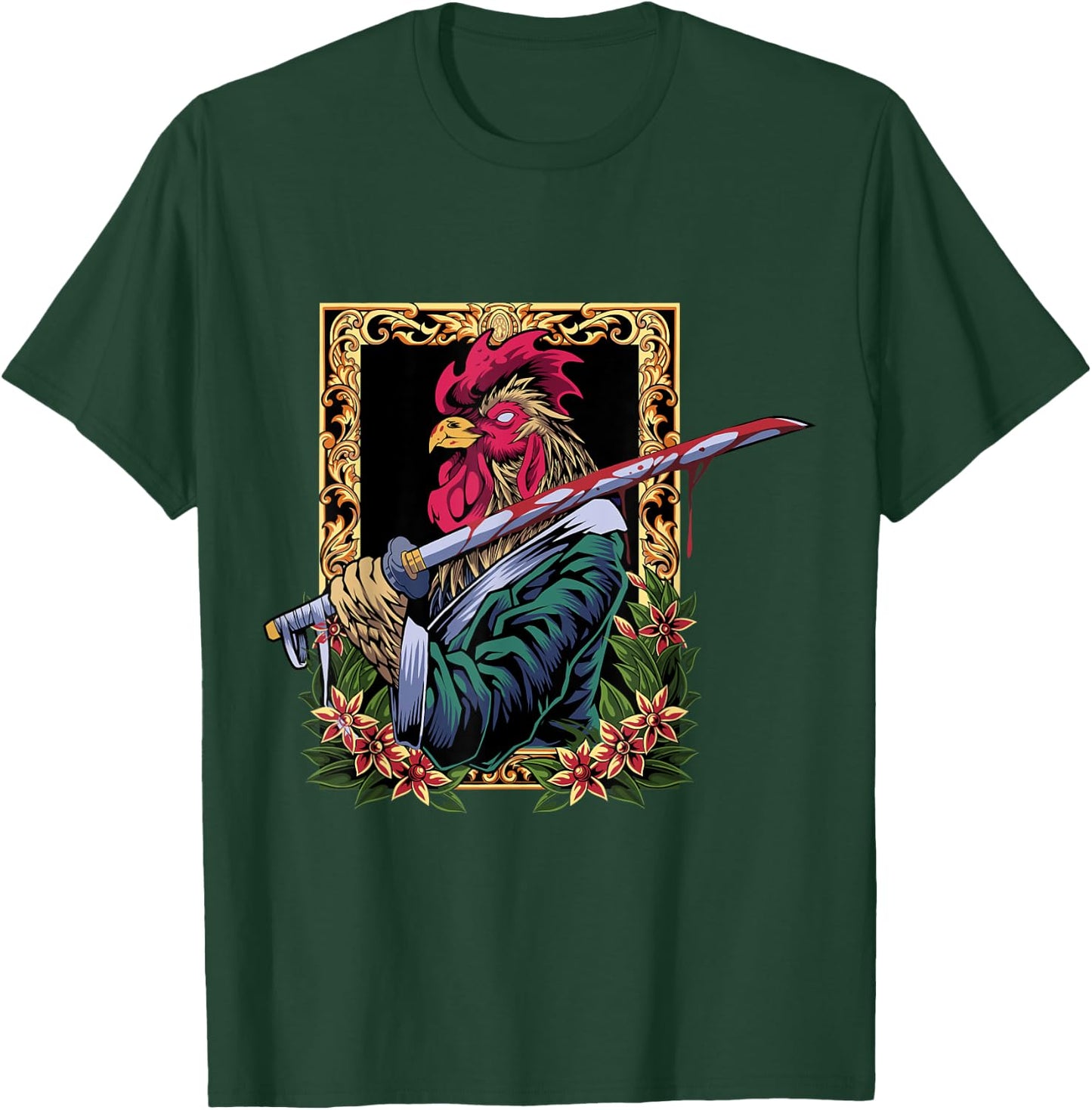 Rooster Fighter Chicken T-Shirt - T-Shirt | Forest