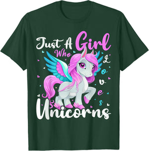 Unicorn Lover Just A Girl Who Loves Unicorns T-Shirt - T-Shirt | Forest