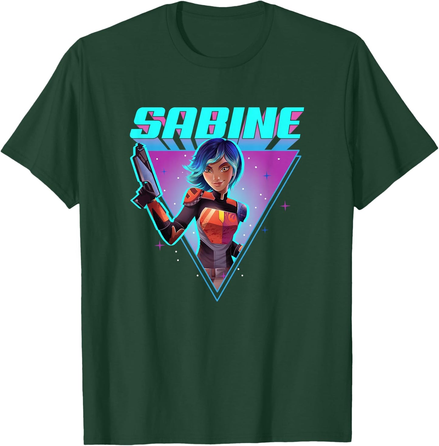 Star Wars Forces Of Destiny Sabine Wren Bright Neon Portrait T-Shirt - T-Shirt | Forest