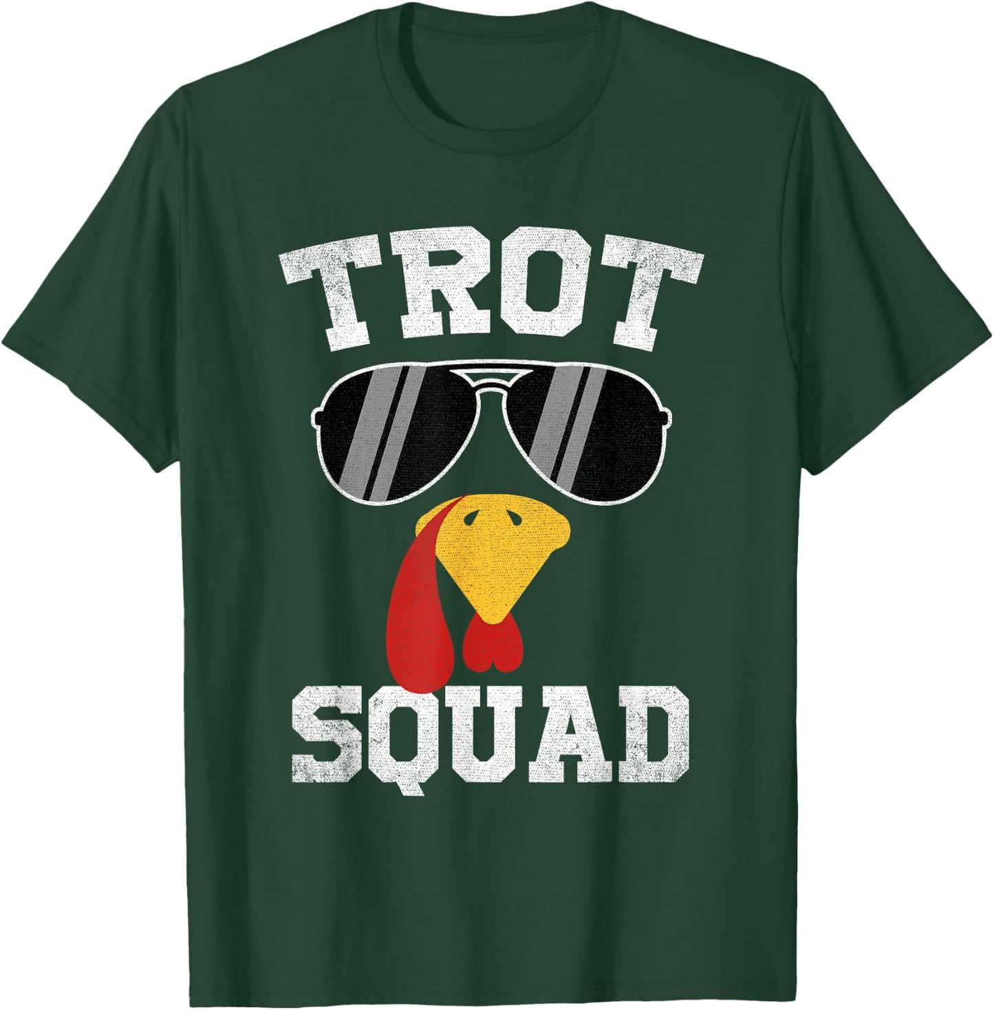 Running Turkey Sunglasses Trot Squad Thanksgiving T-Shirt - T-Shirt | Forest