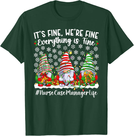 Funny Nurse Case Manager Christmas Case Management Xmas T-Shirt - T-Shirt | Forest