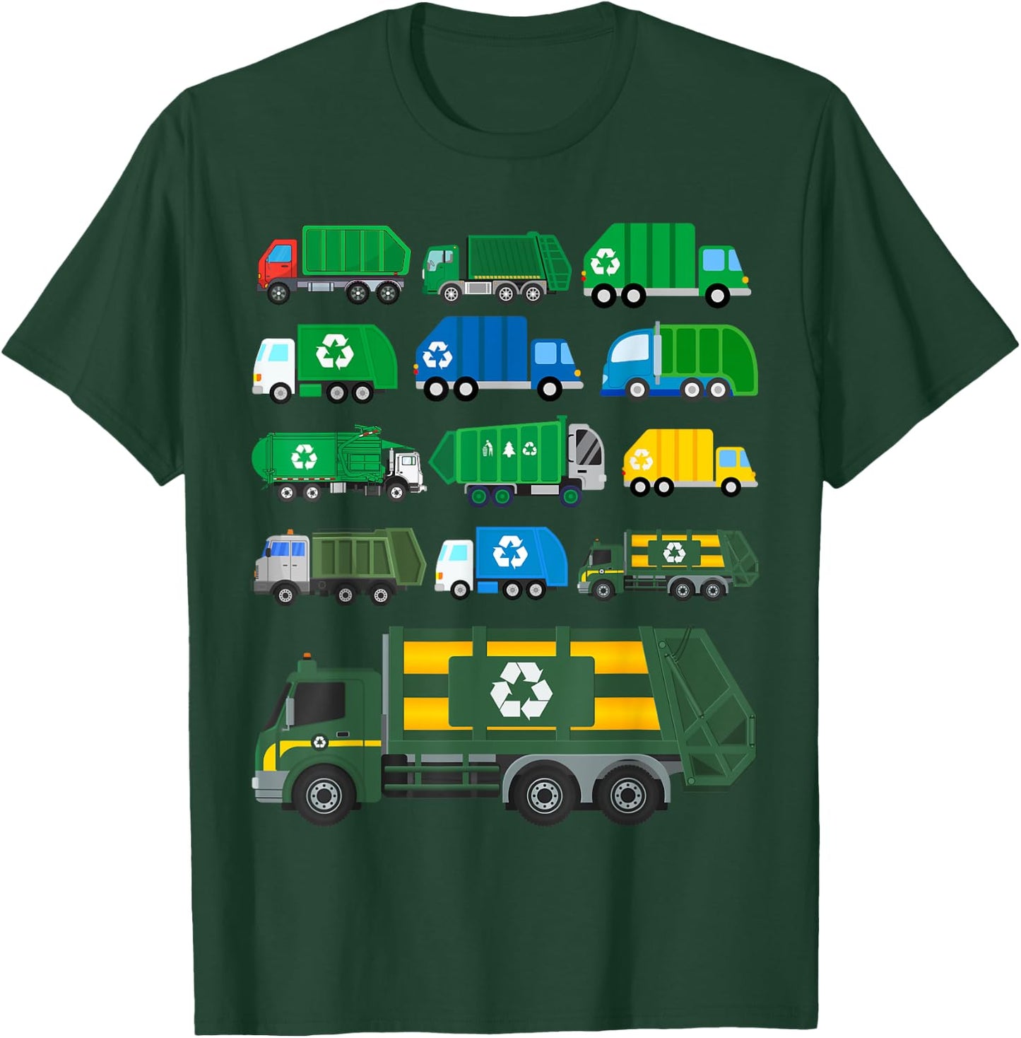 Garbage Truck Global Recycling Day Trash Truck Collector T-Shirt - T-Shirt | Forest