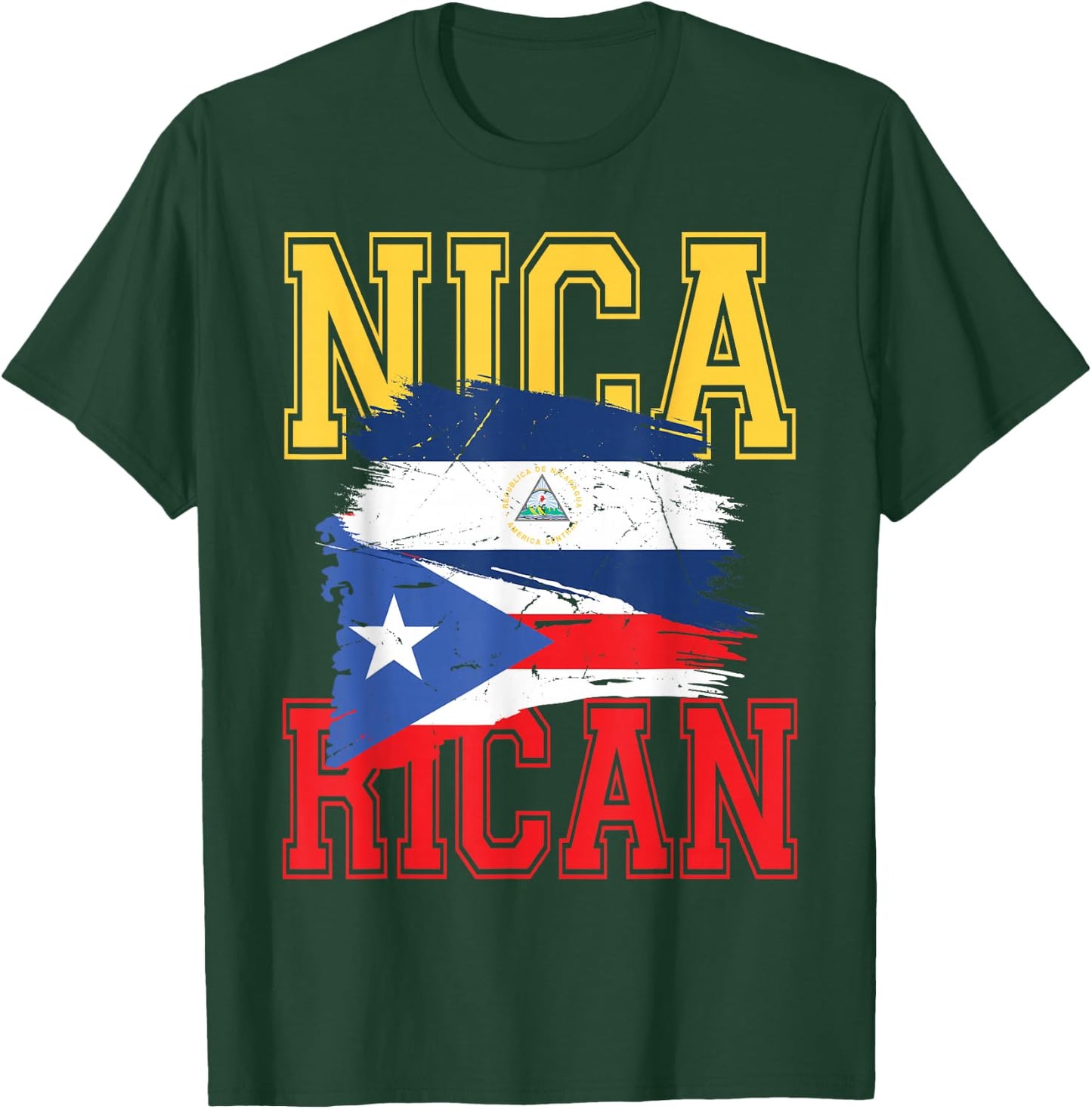 Nicaragua Nica Puerto Rico Boricua Nica Rican Puerto Rican T-Shirt - T-Shirt | Forest