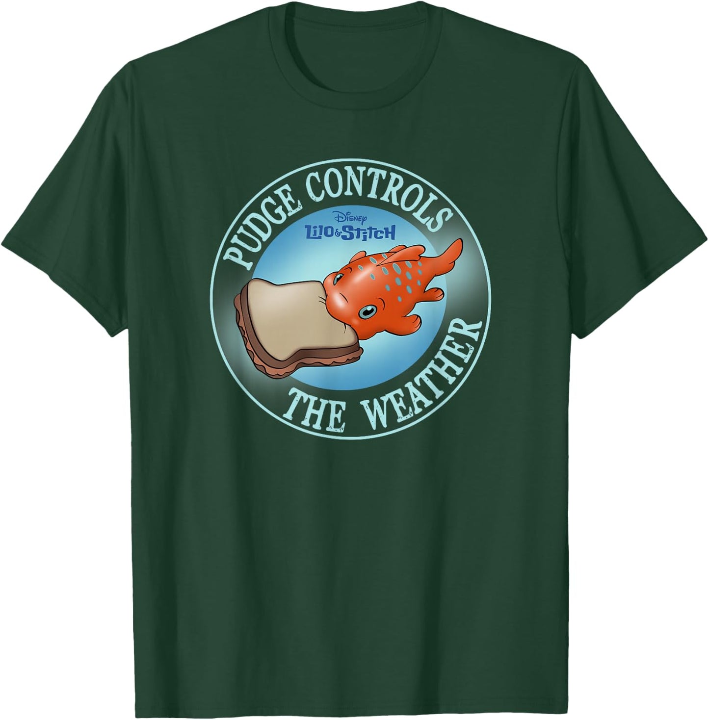 Disney Lilo & Stitch Pudge Controls The Weather Poster T-Shirt - T-Shirt | Forest