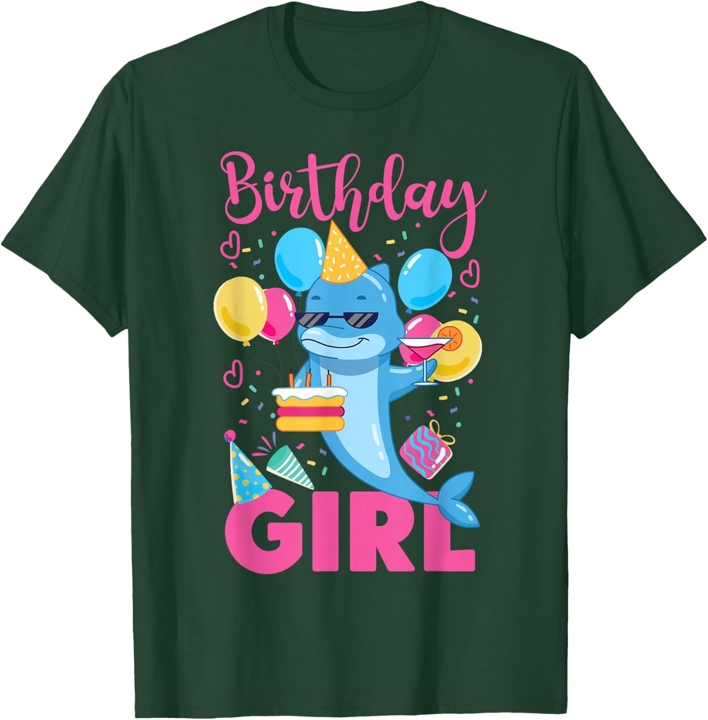 Dolphin Birthday Birthday Girl T-Shirt - T-Shirt | Forest