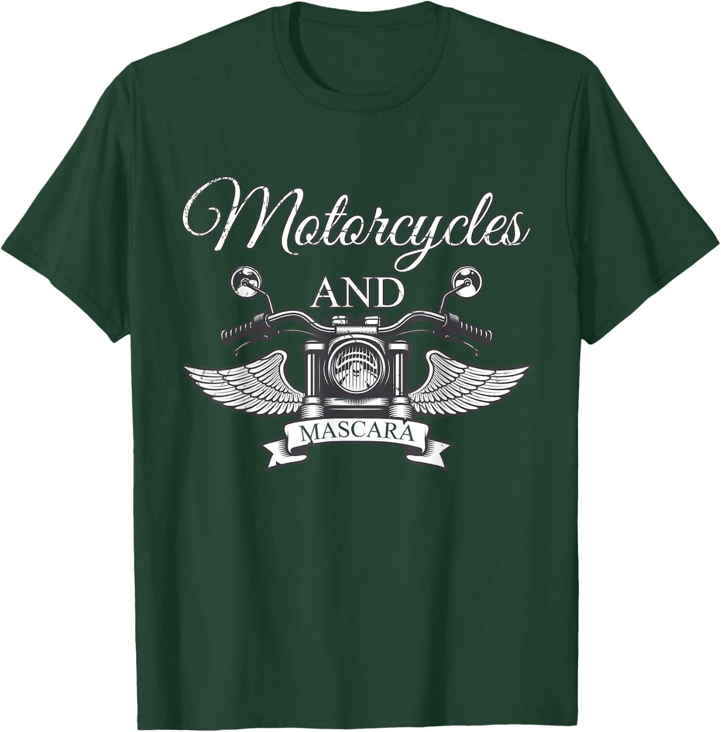 Funny Makeup Motorcycle Riding Women Gift Mascara Biker T-Shirt - T-Shirt | Forest