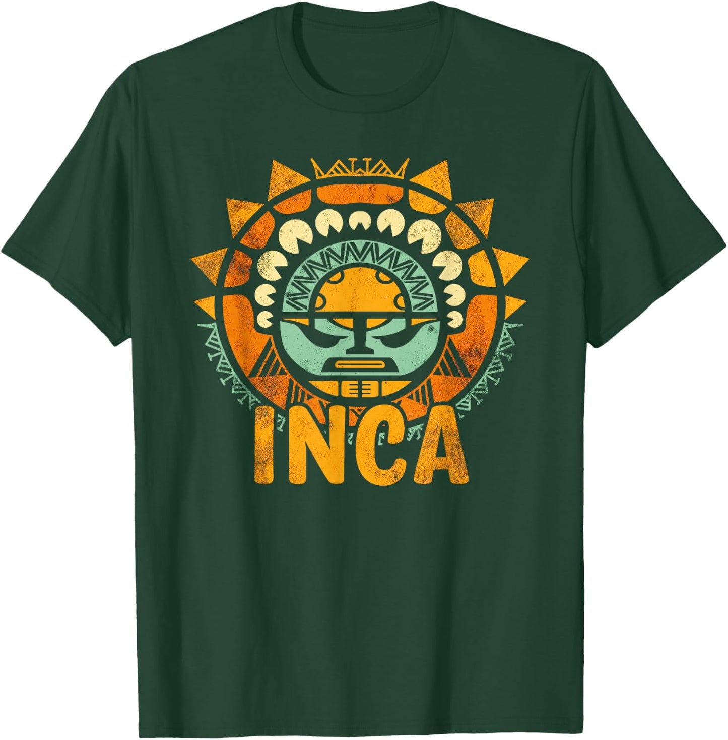 Inca Mythology Pattern Art Peru Peruvian South America T-Shirt - T-Shirt | Forest