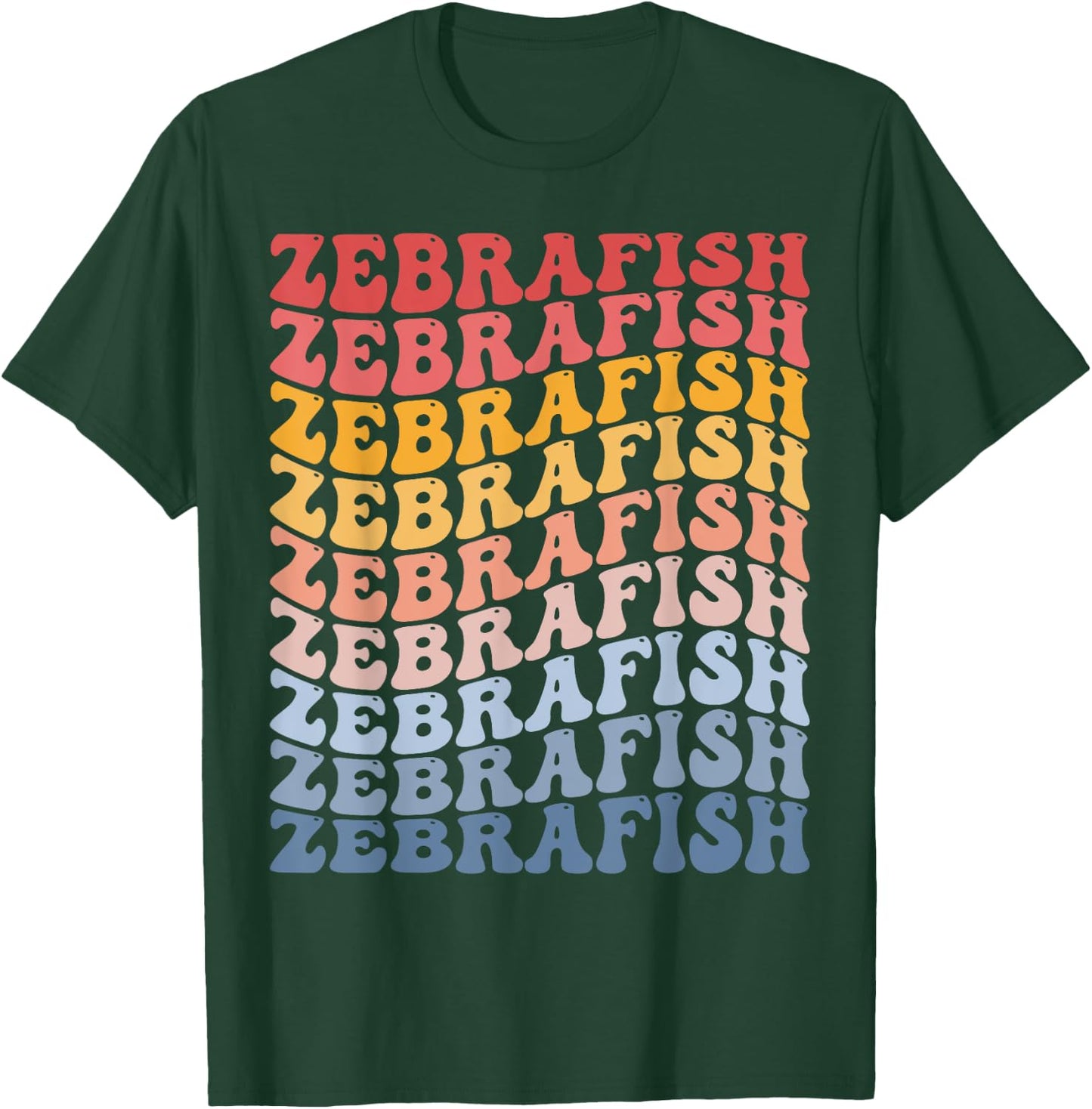 Zebrafish Groovy Retro Fish T-Shirt - T-Shirt | Forest