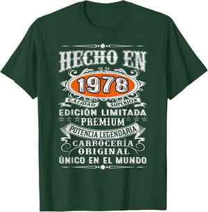 46th Birthday Spanish Made In 1978 Cumpleaños Español T-Shirt - T-Shirt | Forest
