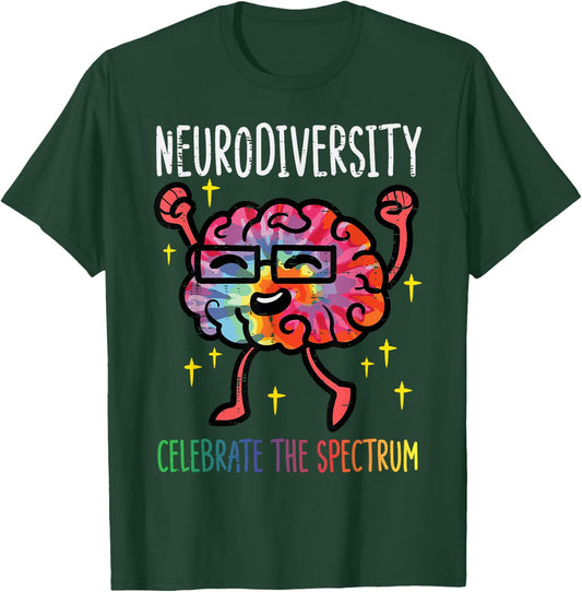 Neurodiversity Brain Autism Awareness ASD ADHD Men Women Kid T-Shirt - T-Shirt | Forest