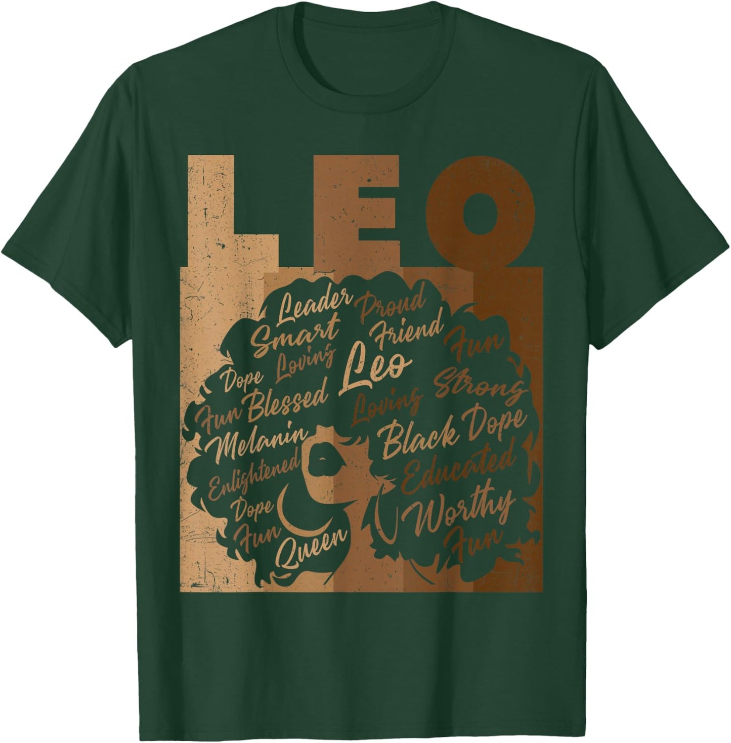 Leo Girl African American Women Melanin Birthday T-Shirt - T-Shirt | Forest