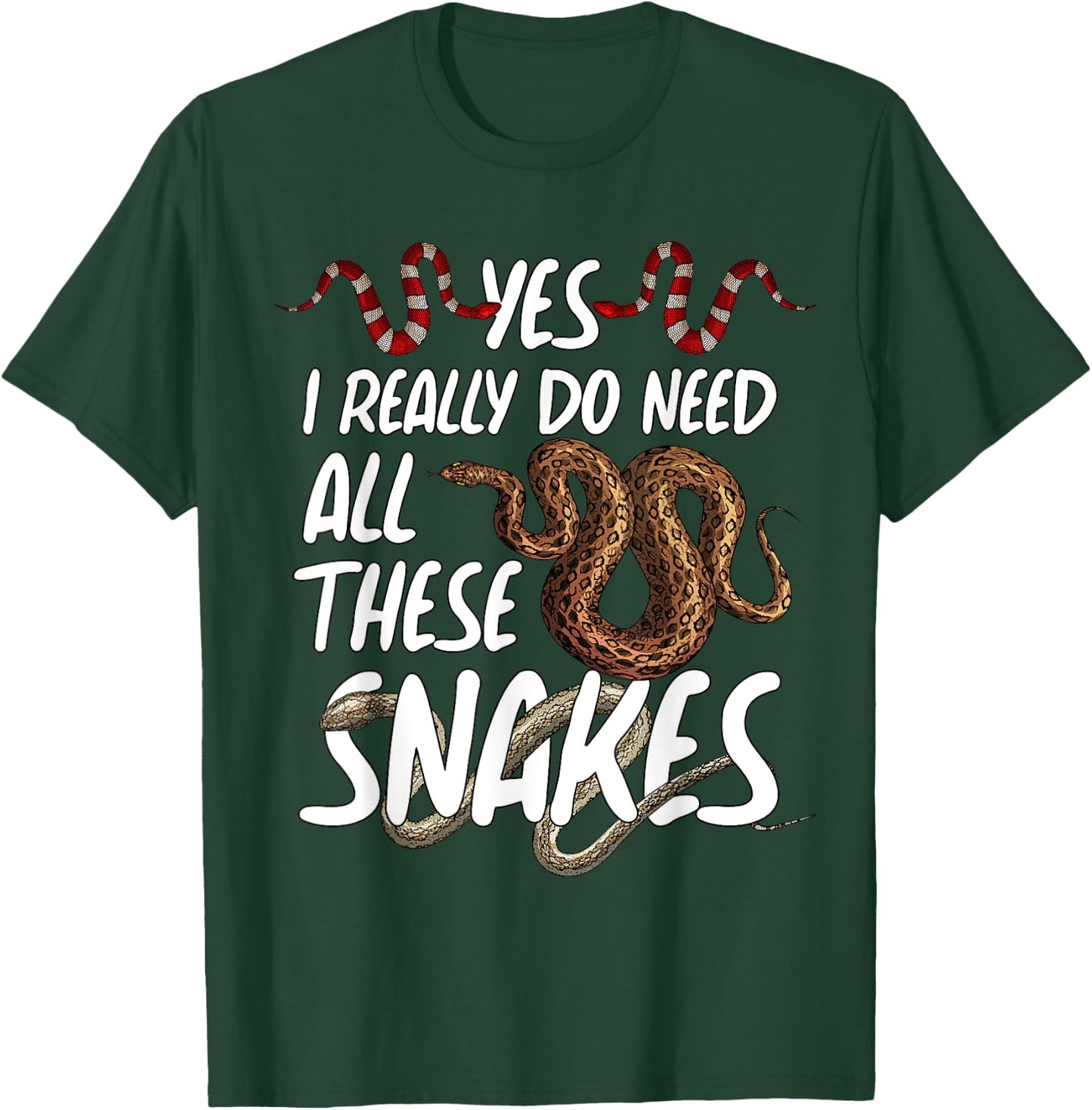 Funny Snake Designs Women Herpetology Reptile Lovers T-Shirt - T-Shirt | Forest