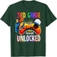 Gamer Back To School Gamepad 3rd Third Grade Level Unlocked T-Shirt - T-Shirt | Forest