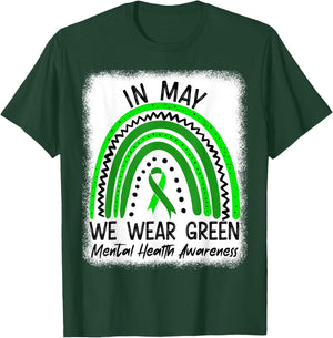 In May We Wear Green Mental Health Awareness Month T-Shirt - T-Shirt | Forest