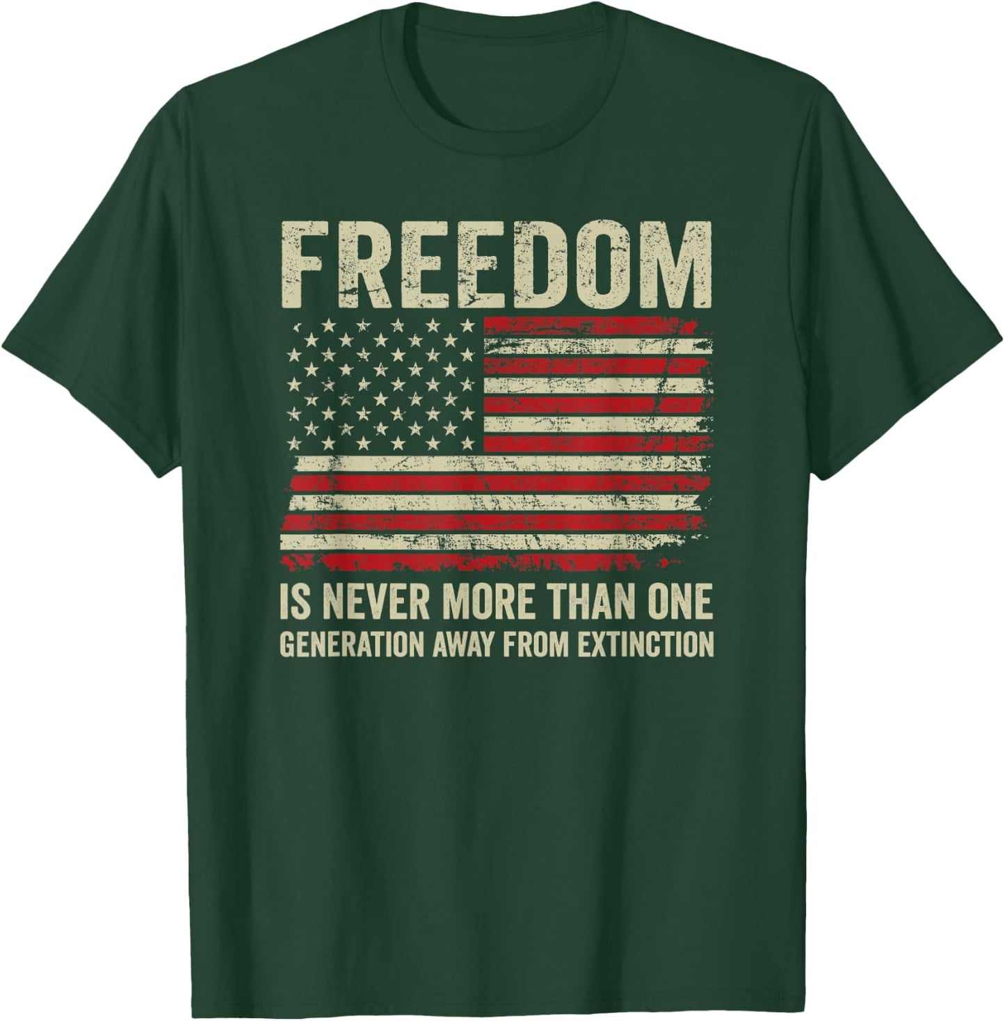 Freedom Extinction - Patriotic American Rights USA Flag T-Shirt - T-Shirt | Forest