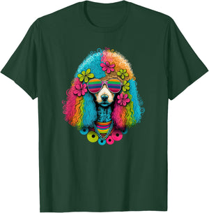 Funny Poodle Dog Miniature Poodle Toy Poodle Hippie Women Girls Kids T-Shirt - T-Shirt | Forest