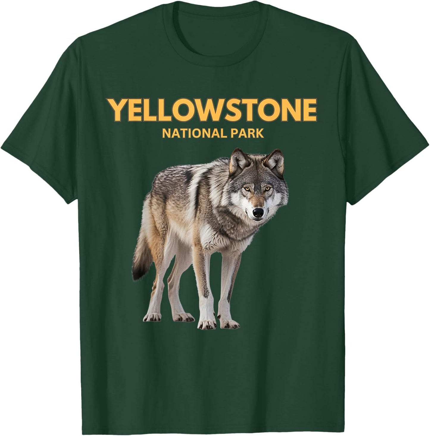 Yellowstone National Park Beautiful Wolf T-Shirt - T-Shirt | Forest