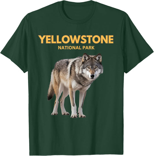 Yellowstone National Park Beautiful Wolf T-Shirt - T-Shirt | Forest