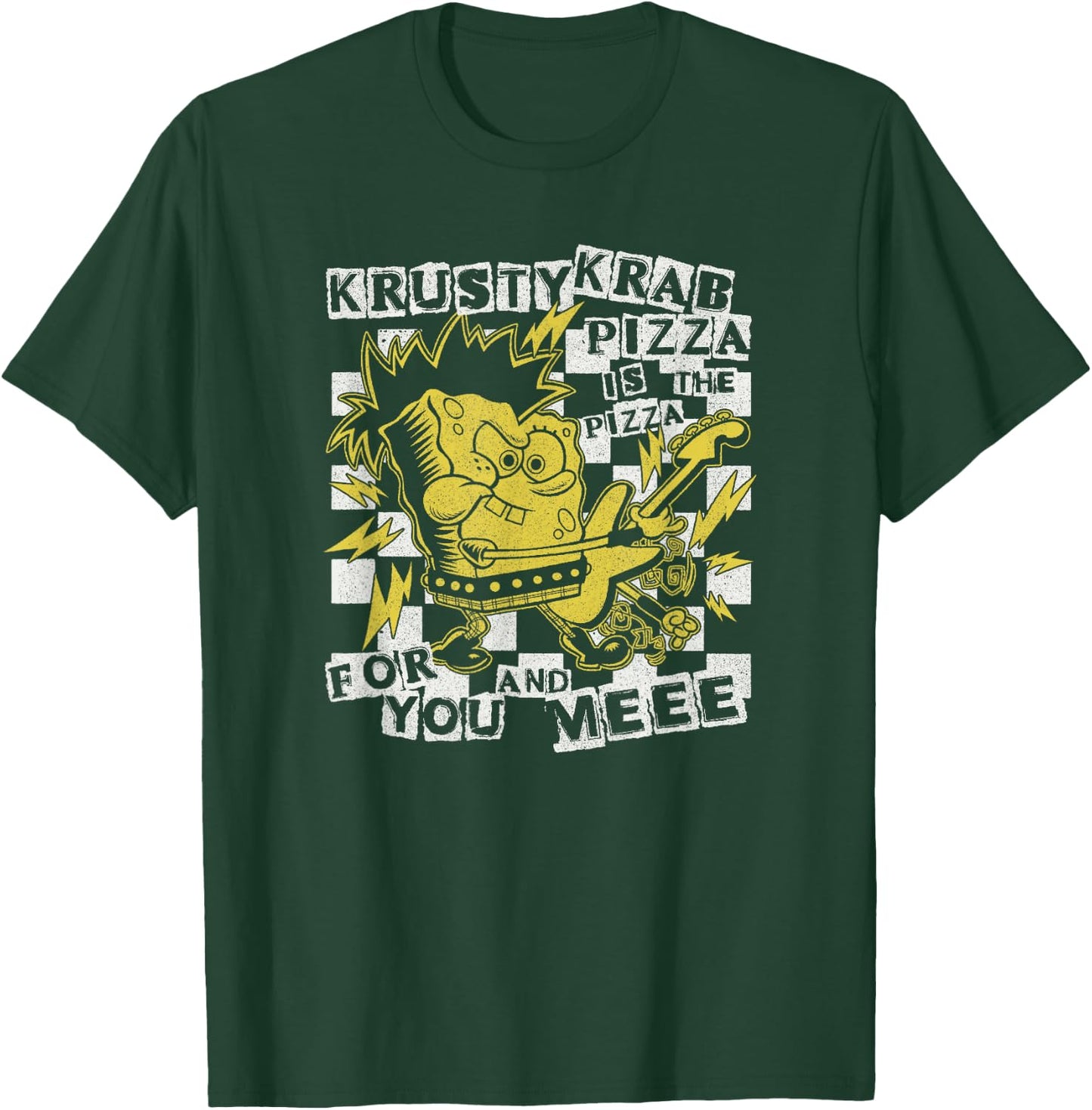 SpongeBob SquarePants Punk Rock Star Krusty Krab Pizza Song T-Shirt - T-Shirt | Forest