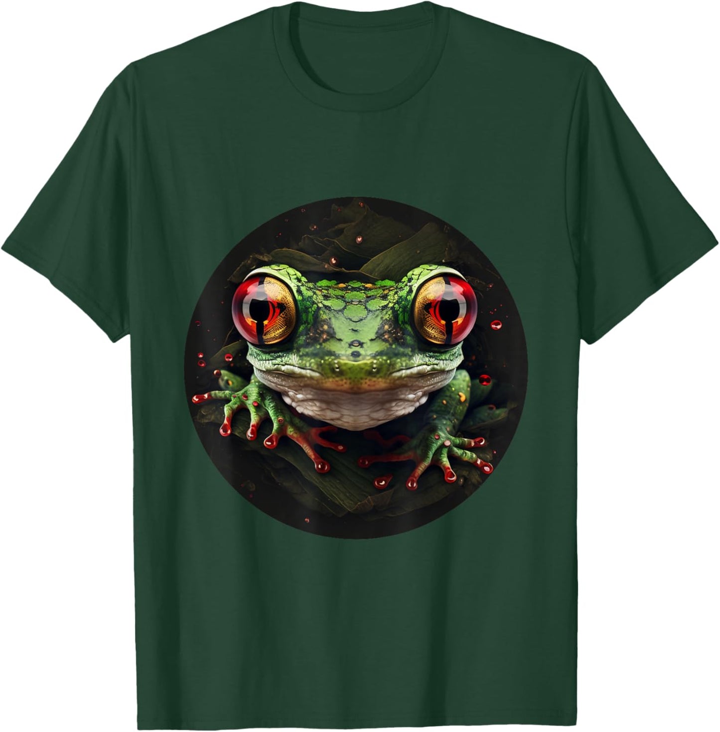 Red Eyed Tree Frog Leaping Frog Rainforest Amphibian T-Shirt - T-Shirt | Forest