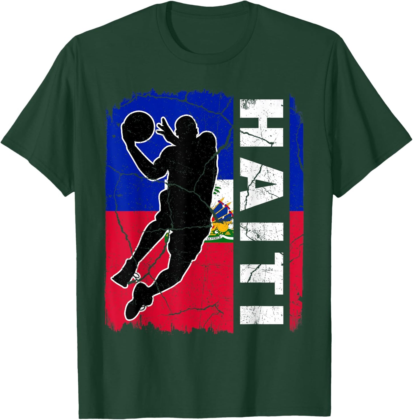 Haitian Basketball Player Haiti Flag Basketball Fans T-Shirt - T-Shirt | Forest