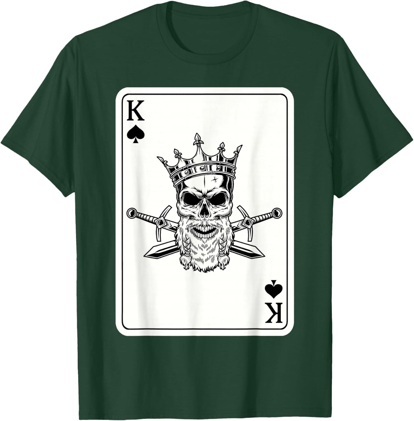 Couple Matching King And Queen of Spades 2/2 Skull Crown T-Shirt - T-Shirt | Forest