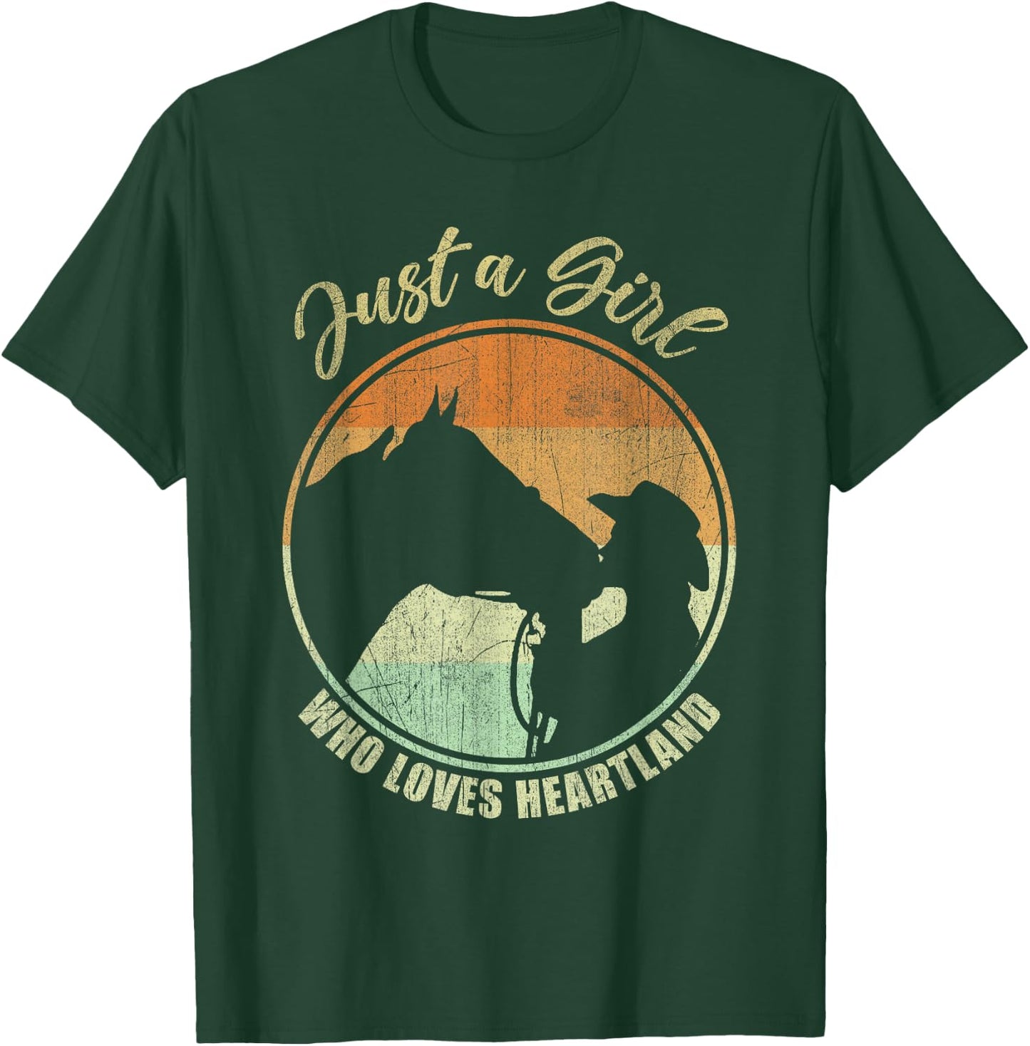 Just A Girl Who Loves Heartland Cowgirl Vintage T-Shirt - T-Shirt | Forest