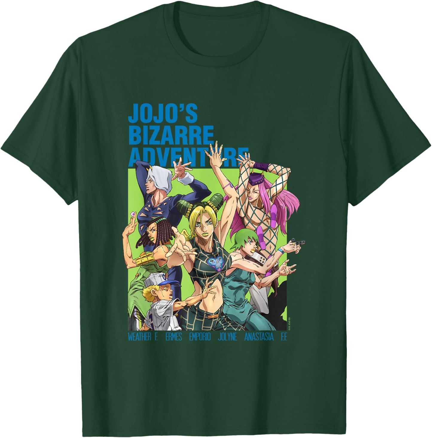 JoJo's Bizarre Adventure Part 6 Stone Ocean Group Pose Anime T-Shirt - T-Shirt | Forest