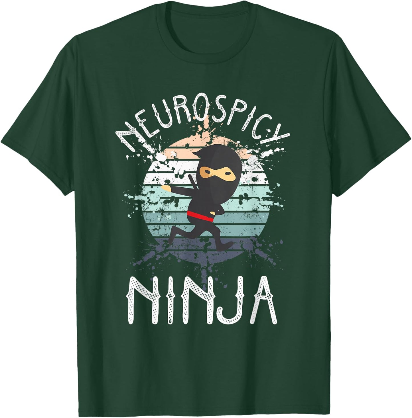 Neurospicy Ninja Autism Awareness Neurodiverse ADHD Kids ASD T-Shirt - T-Shirt | Forest