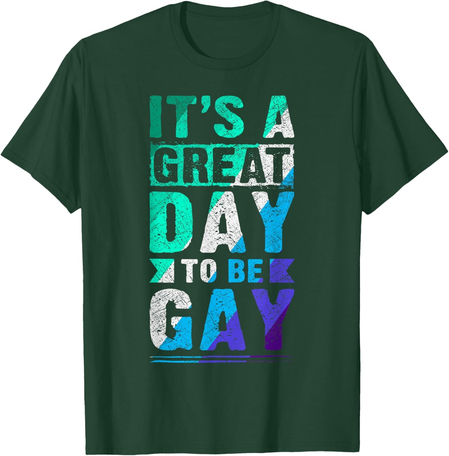 New Blue Gay Male MLM Pride Flag T-Shirt - T-Shirt | Forest