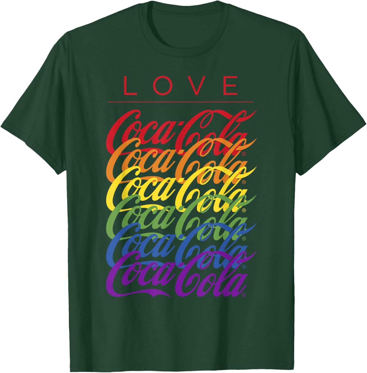 Coca-Cola Pride Love Rainbow Logo Stack T-Shirt - T-Shirt | Forest
