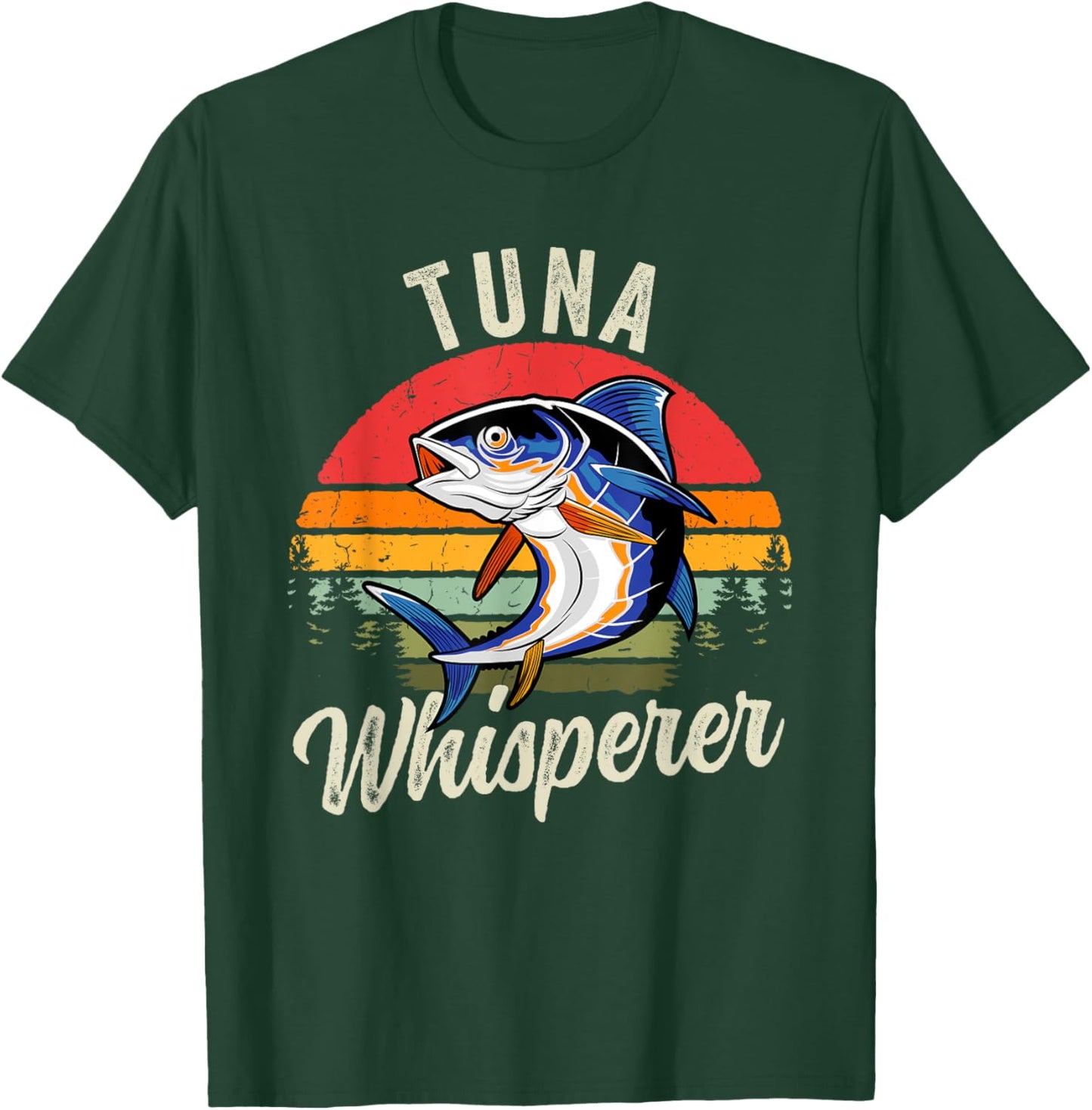 Vintage Tuna Whisperer Funny Fish Deep Sea Fishing Lover T-Shirt - T-Shirt | Forest