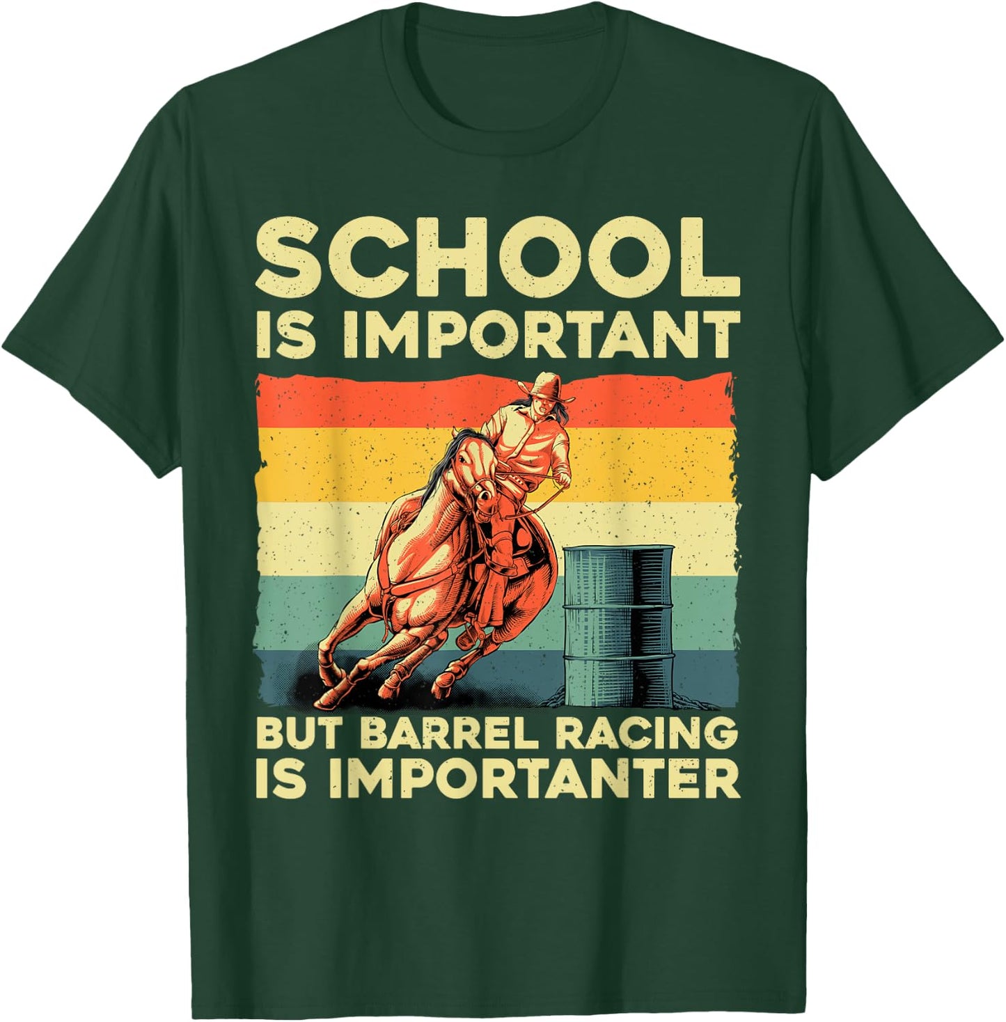 Best Barrel Racing Art Women Kids Barrel Racer T-Shirt - T-Shirt | Forest