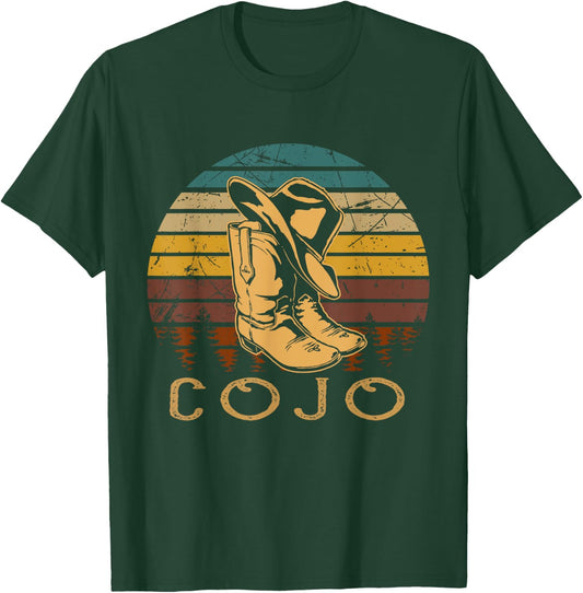 Vintage Cojo Bull Skull Cowgirl Western Cowboys Boots T-Shirt - T-Shirt | Forest