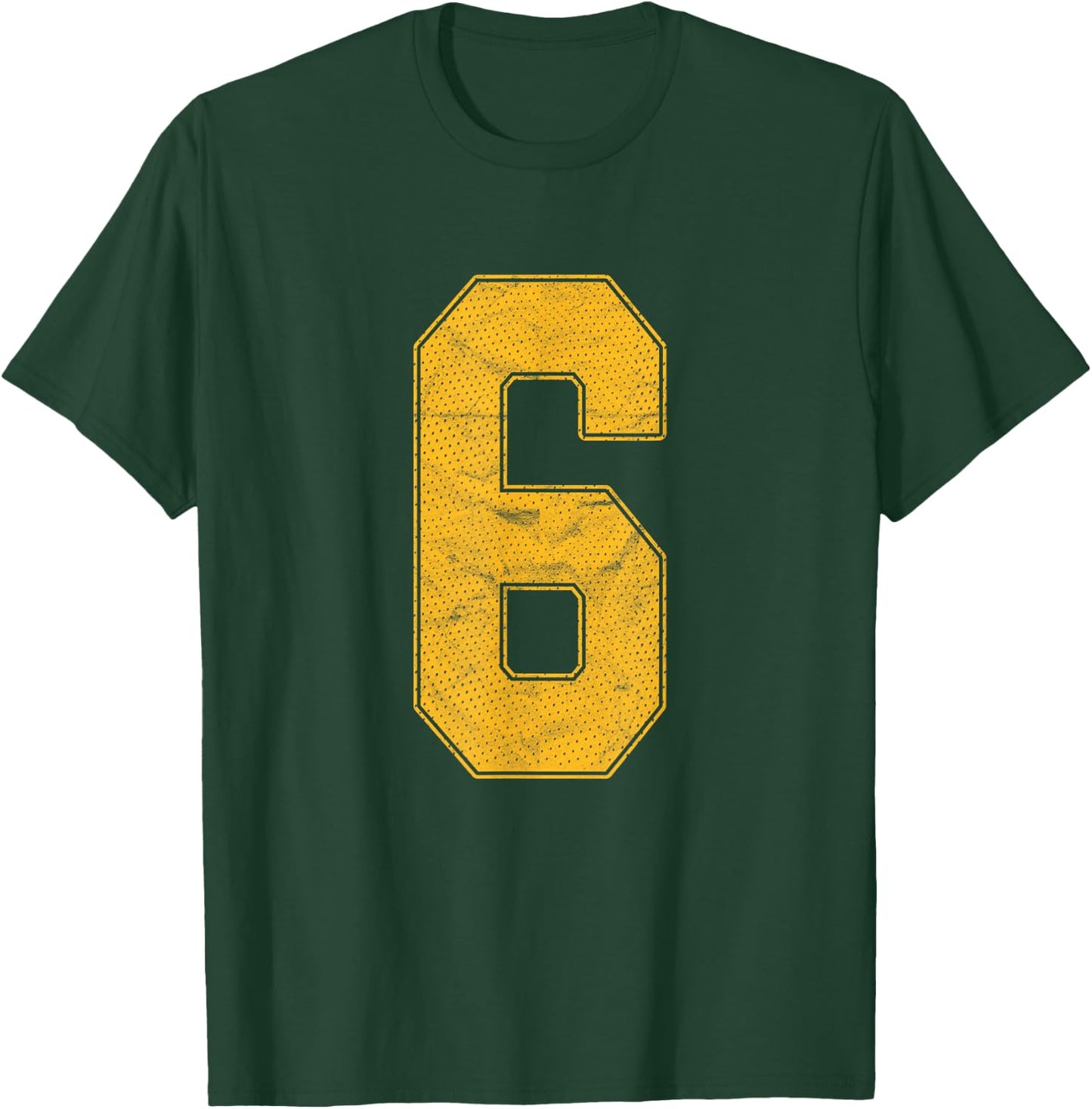 Number 6 Numbered Uniform Sports Team Jersey 6th Birthday T-Shirt - T-Shirt | Forest