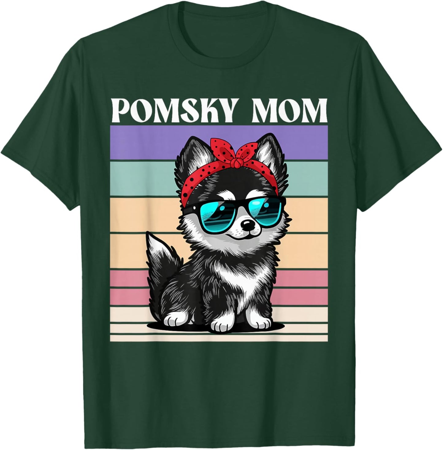 Pomsky Mom T-Shirt - T-Shirt | Forest