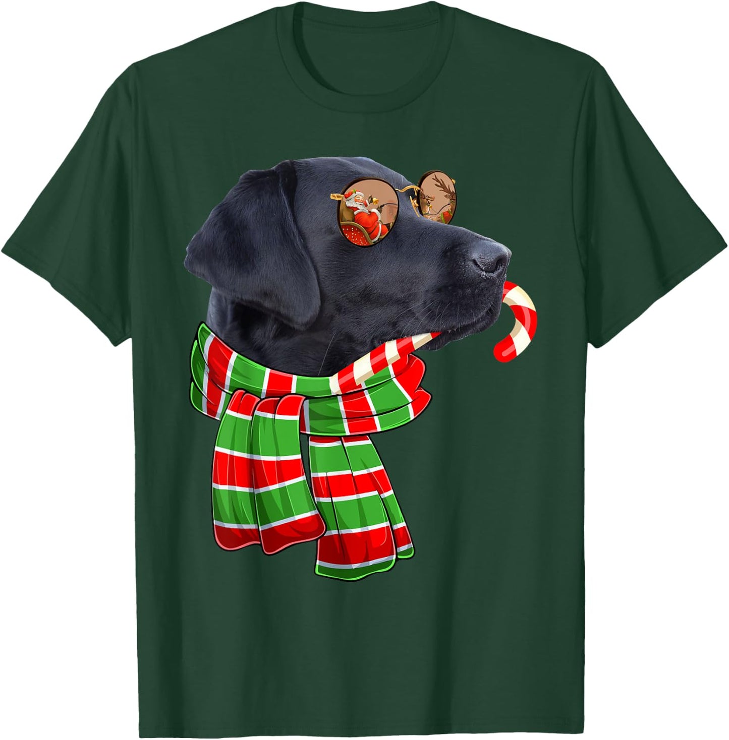 Black Lab Labrador Dog Owners Christmas Xmas Holiday Party T-Shirt - T-Shirt | Forest