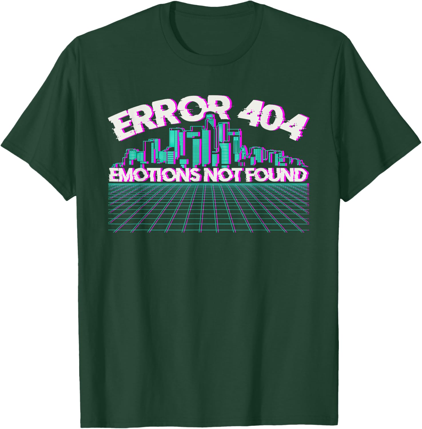 Error 404 Emotions Not Found Skyline Vaporwave T-Shirt - T-Shirt | Forest