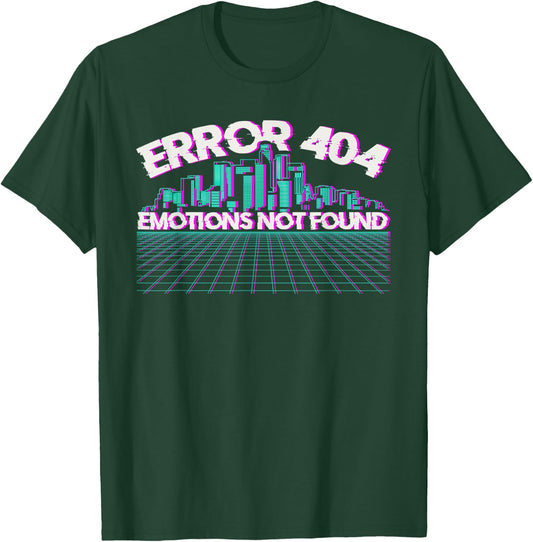 Error 404 Emotions Not Found Skyline Vaporwave T-Shirt - T-Shirt | Forest