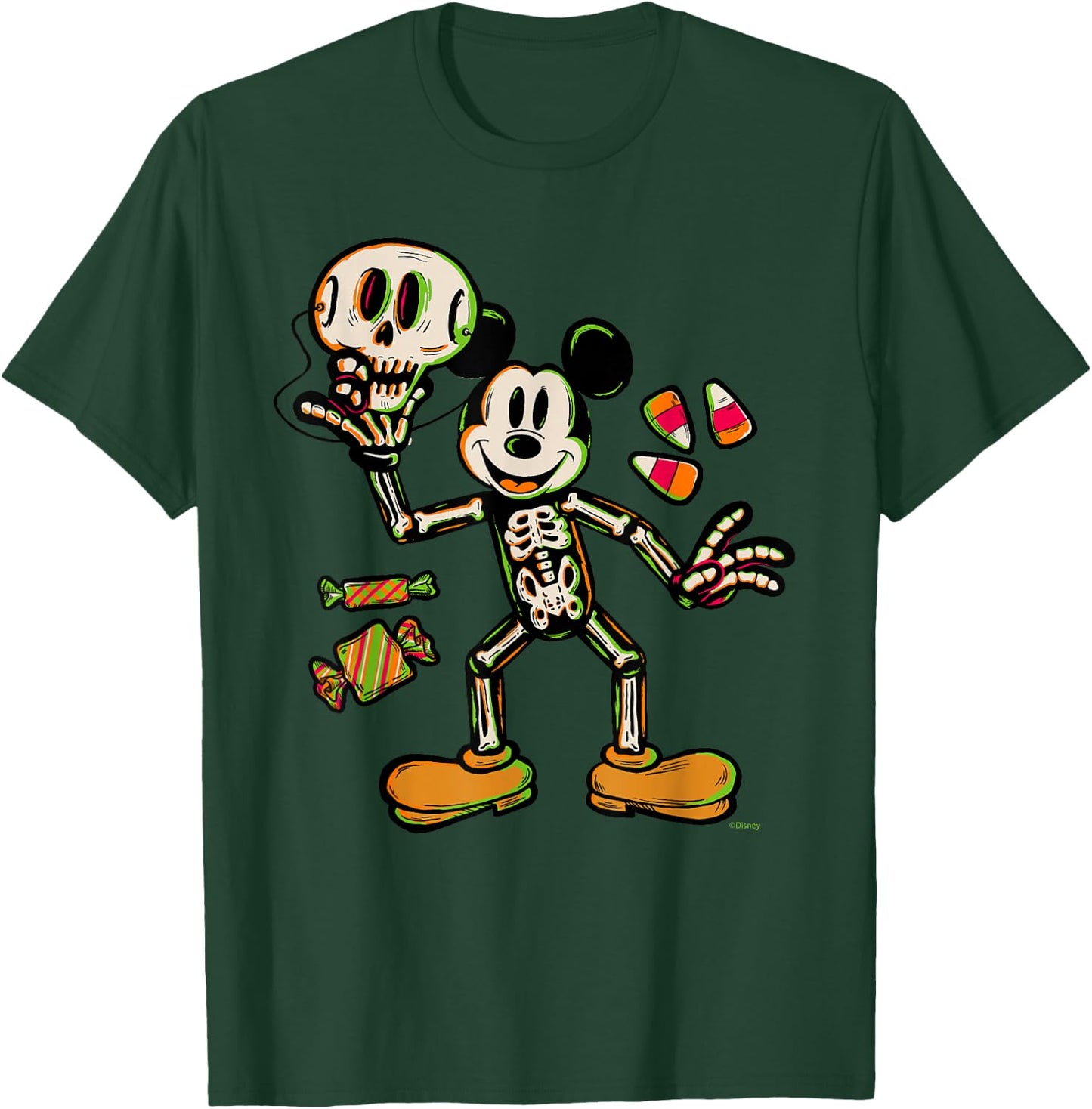 Disney Mickey Mouse Trick & Treat Skeleton Costume Halloween T-Shirt - T-Shirt | Forest