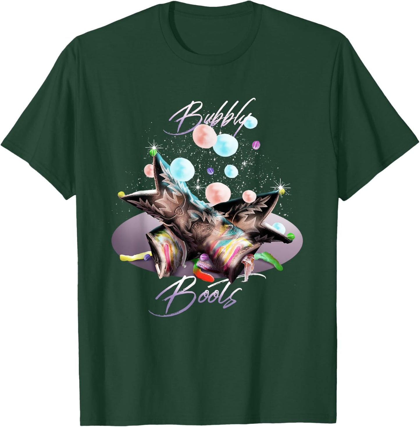 Bubble Gum and Cowboy Boots, Bubbly Boots T-Shirt - T-Shirt | Forest