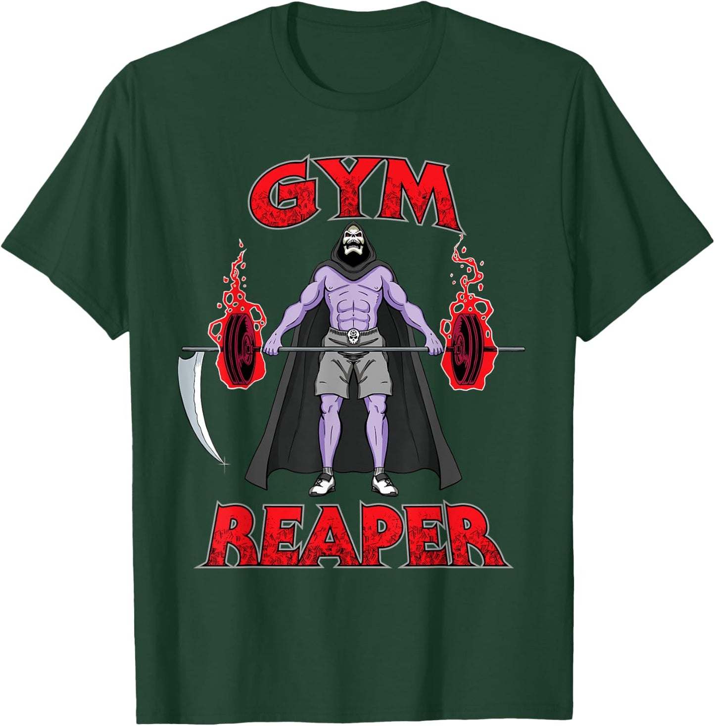 Gym Reaper - Swole Grim Reaper Halloween Gym Lifting Workout T-Shirt - T-Shirt | Forest