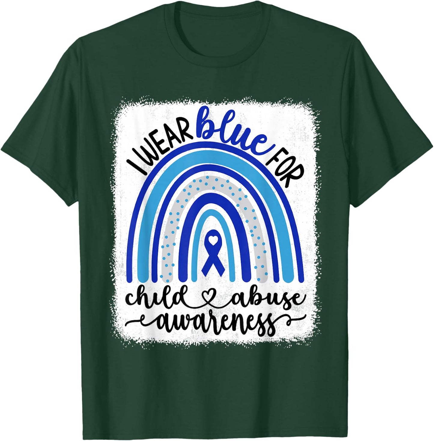 In April We Wear Blue Pinwheel Child Abuse Prevention Month T-Shirt - T-Shirt | Forest