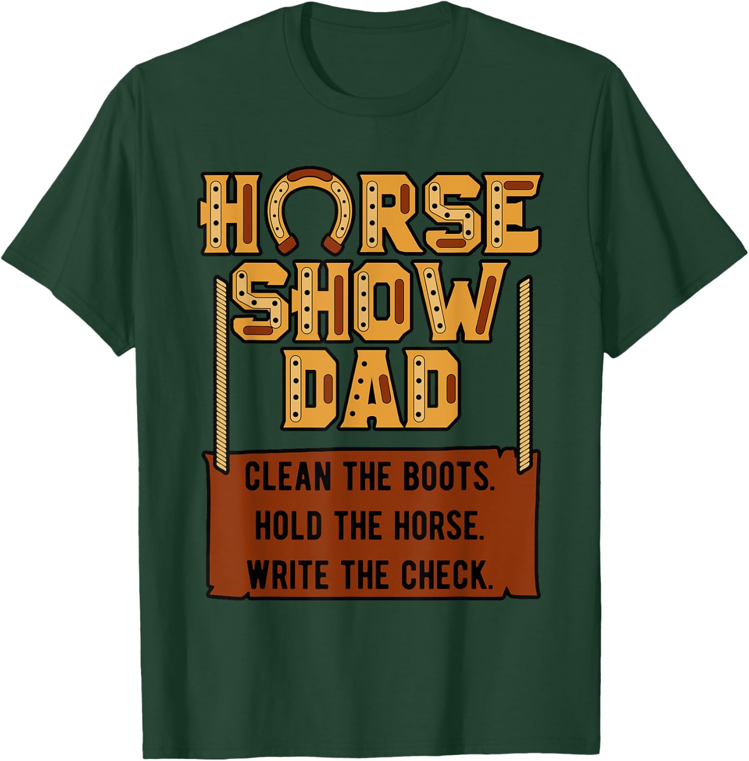 Horse Show Dad Jockey Equestrian Showjumping Father's Day T-Shirt - T-Shirt | Forest