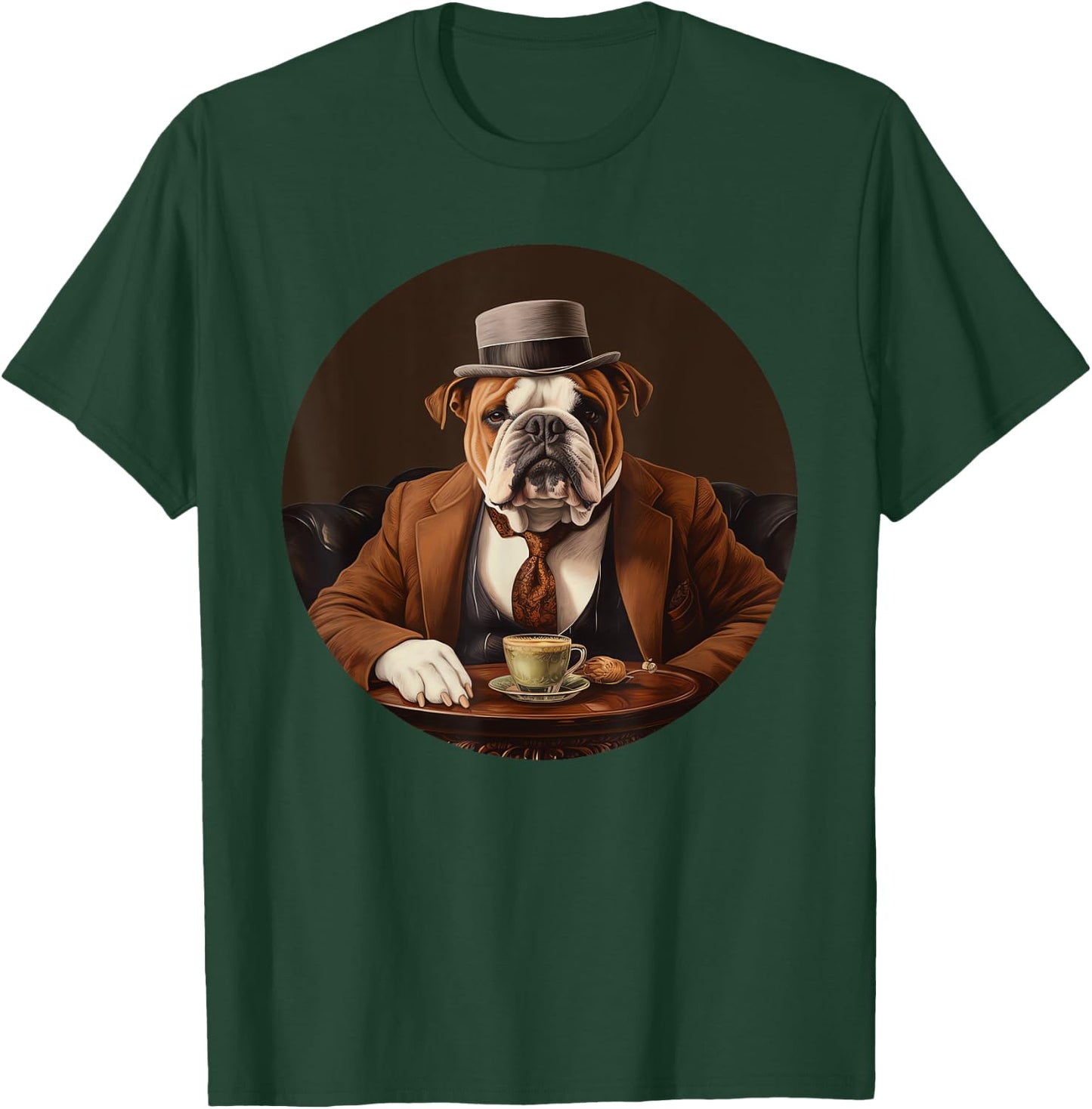 English Bulldog English Gentleman Funny Dog Victorian T-Shirt - T-Shirt | Forest