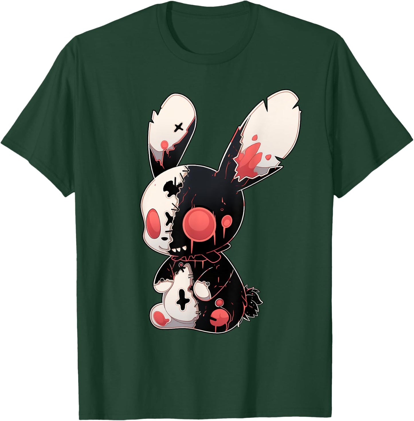 Goth Bunny Kawaii Rabbit Cute E-Girl Gothic Outfit Grunge T-Shirt - T-Shirt | Forest