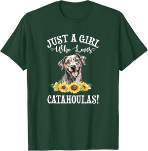 Flowers Just A Girl Who Loves Catahoula Leopard Dogs T-Shirt - T-Shirt | Forest