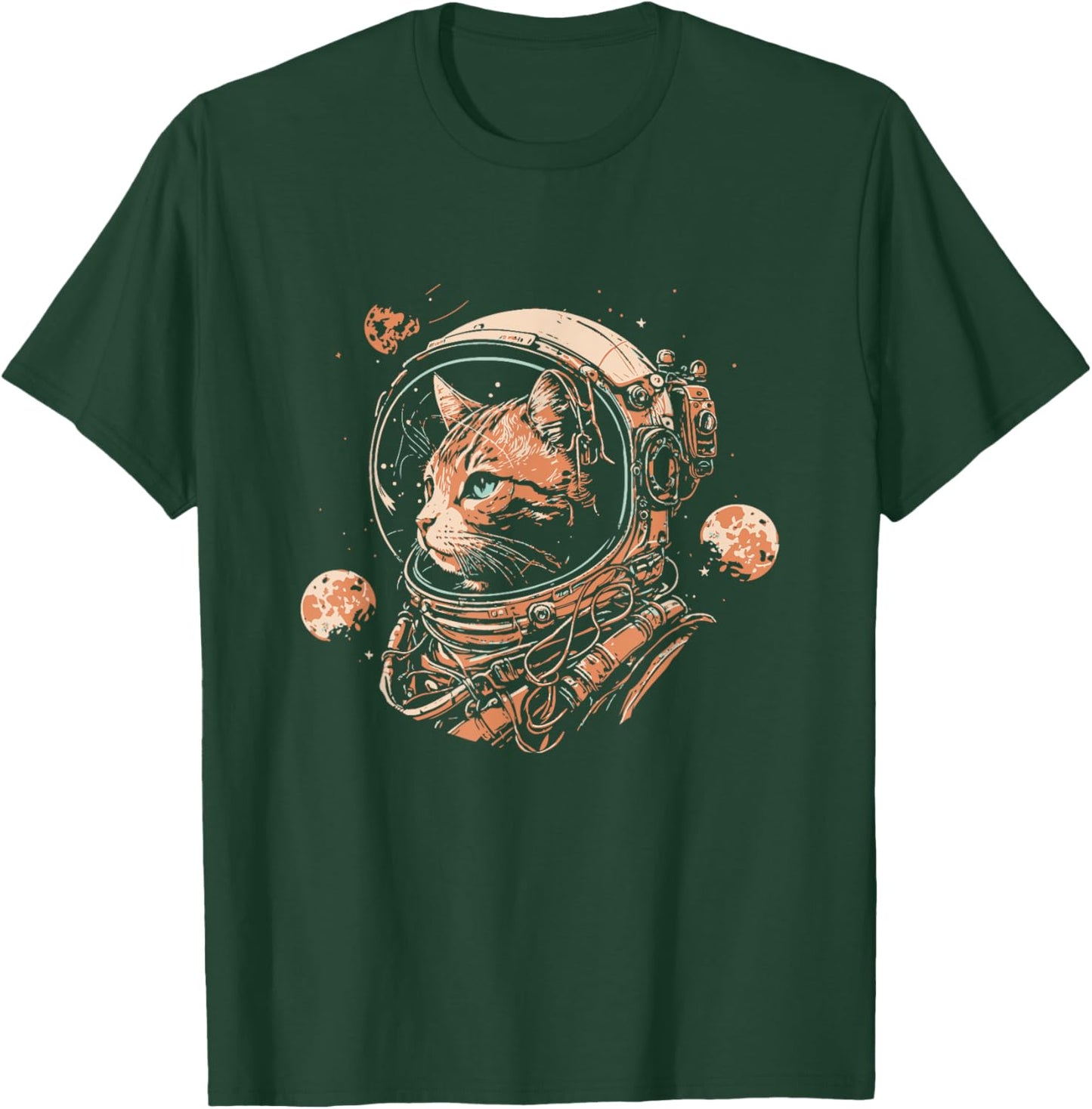 Space Cat in Astronaut Helmet Costume Cute Cat Lover T-Shirt - T-Shirt | Forest
