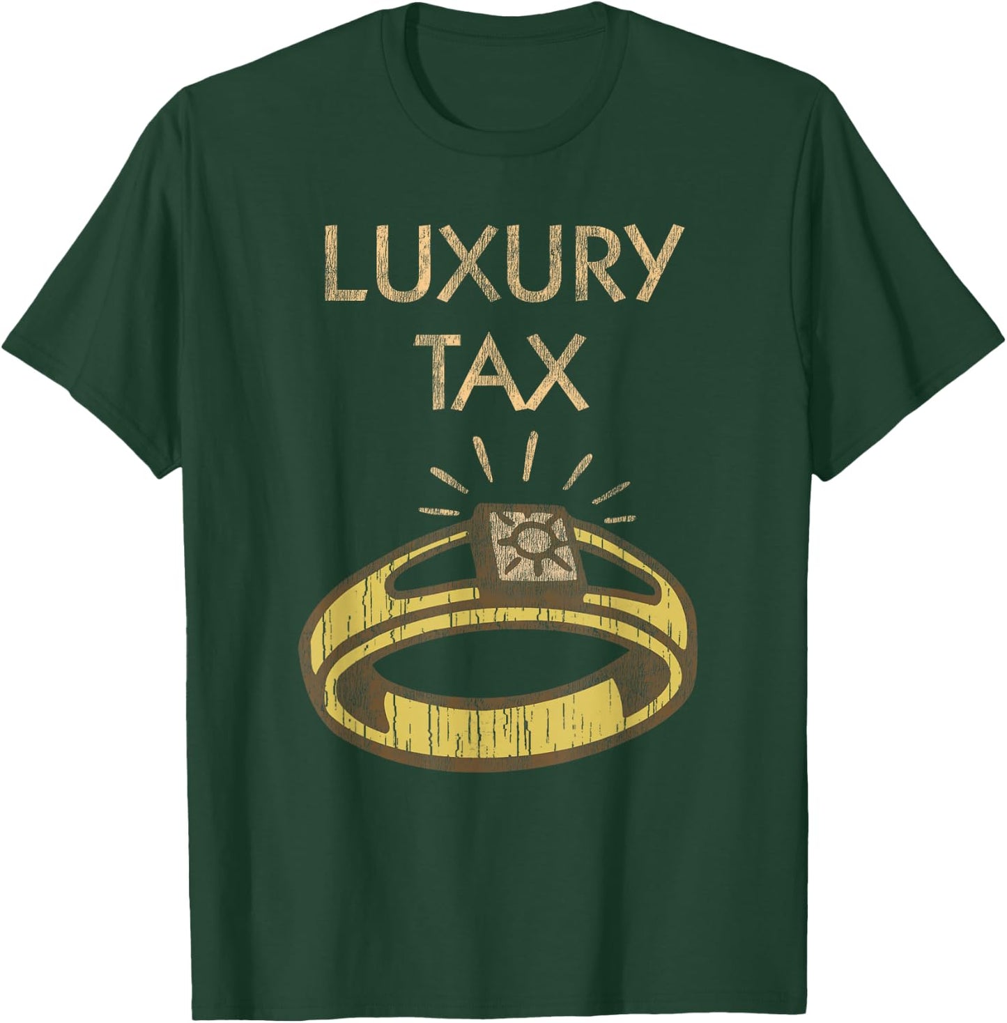 Monopoly Mr. Monopoly Luxury Tax Distressed Logo T-Shirt - T-Shirt | Forest